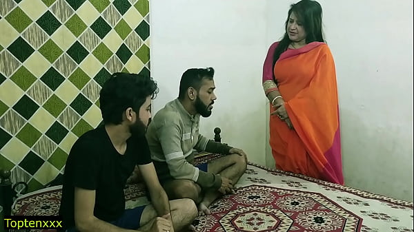 Sizzling Hindi Threesome: Mature Aunty And Two Eager Young Studs