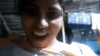 Village Girl Flashing Her Tits On A Video Call